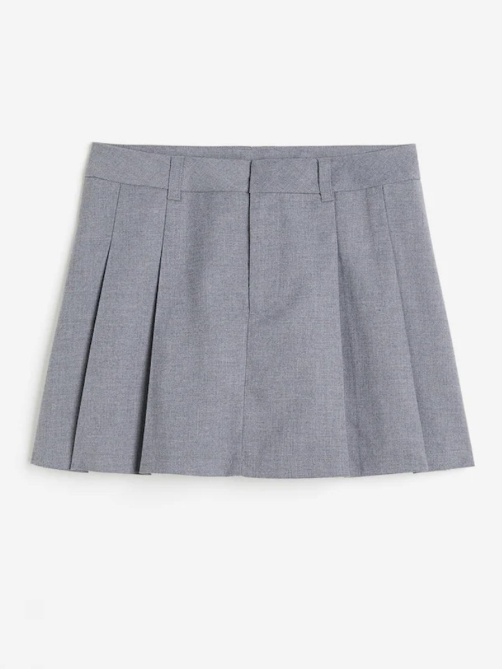 H&M Pleated A-Line Skirt in Gray